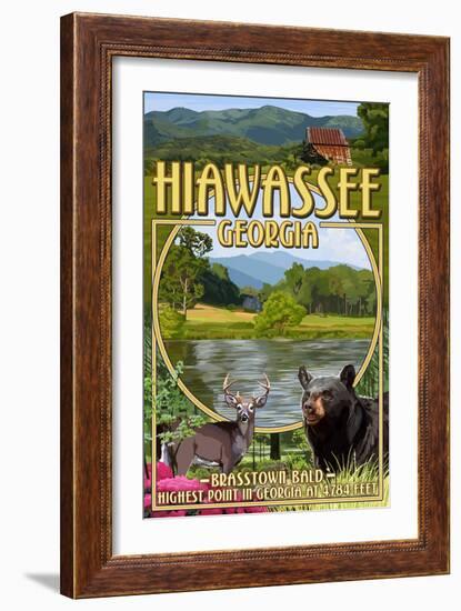 Hiawassee, Georgia - Montage Scenes-Lantern Press-Framed Art Print