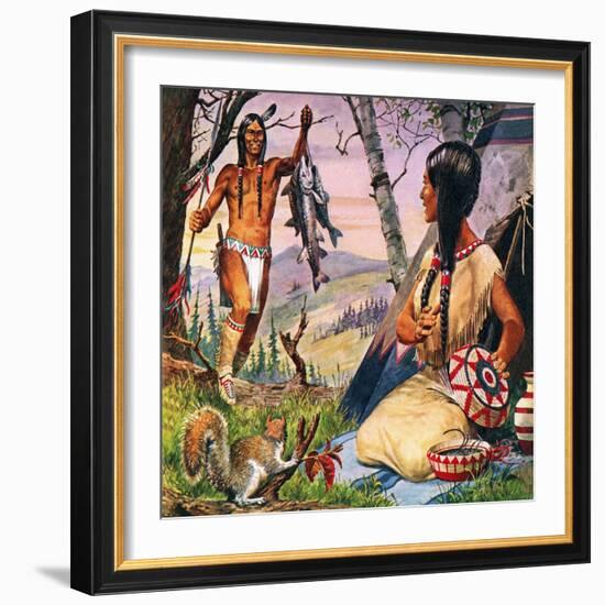 Hiawatha and Minnehaha-Robert Brook-Framed Giclee Print