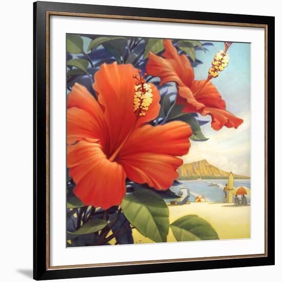 Hibiscus Beach Day-Kerne Erickson-Framed Art Print