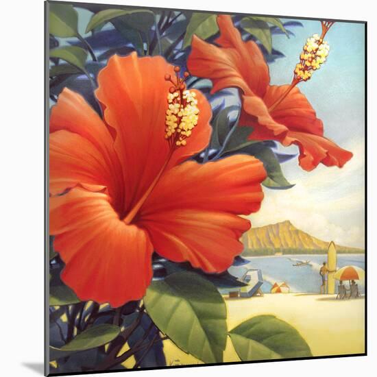 Hibiscus Beach Day-Kerne Erickson-Mounted Art Print