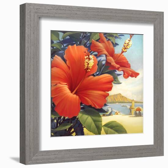 Hibiscus Beach Day-Kerne Erickson-Framed Art Print