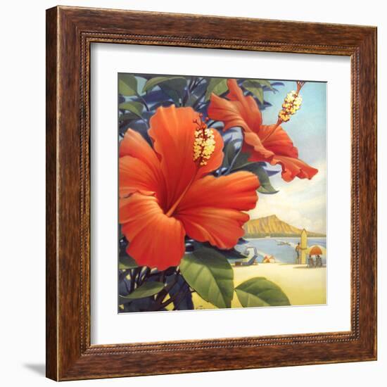 Hibiscus Beach Day-Kerne Erickson-Framed Art Print