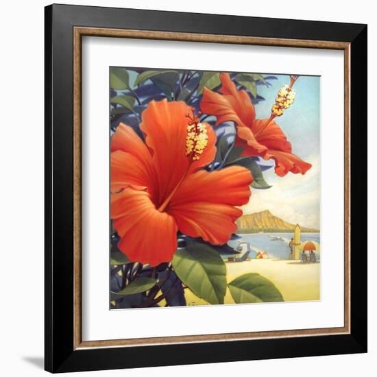 Hibiscus Beach Day-Kerne Erickson-Framed Art Print