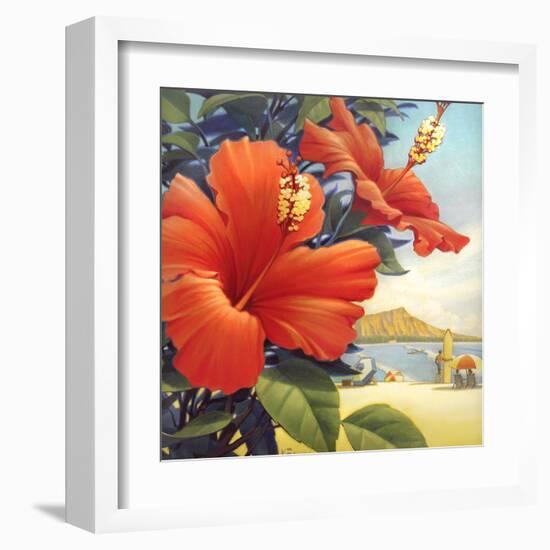 Hibiscus Beach Day-Kerne Erickson-Framed Art Print