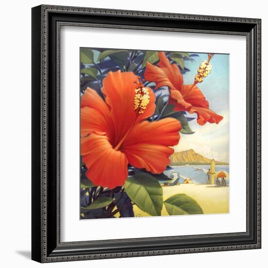 Hibiscus Beach Day-Kerne Erickson-Framed Art Print