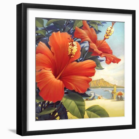 Hibiscus Beach Day-Kerne Erickson-Framed Premium Giclee Print