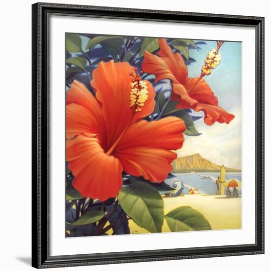 Hibiscus Beach Day-Kerne Erickson-Framed Giclee Print