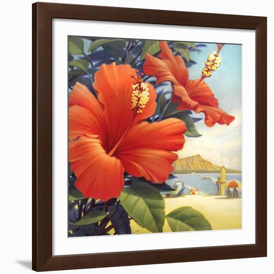 Hibiscus Beach Day-Kerne Erickson-Framed Giclee Print