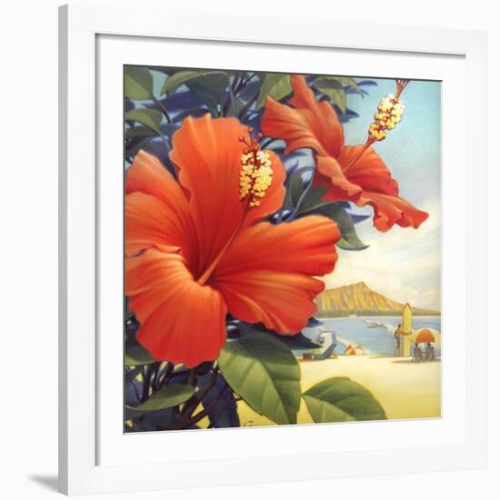 Hibiscus Beach Day-Kerne Erickson-Framed Giclee Print