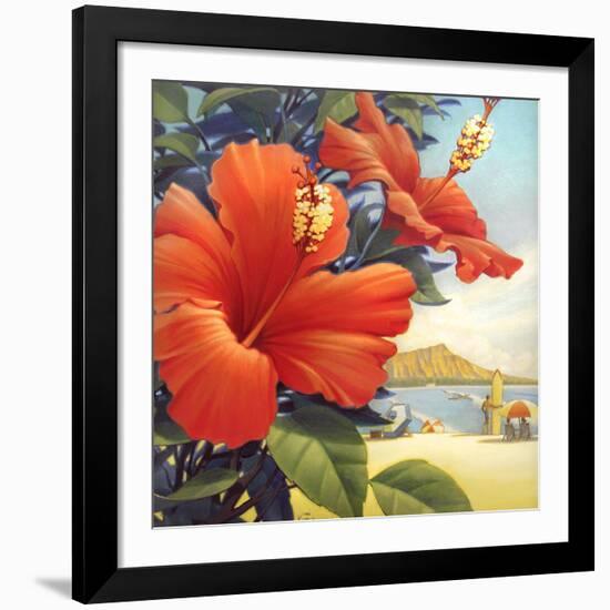 Hibiscus Beach Day-Kerne Erickson-Framed Giclee Print