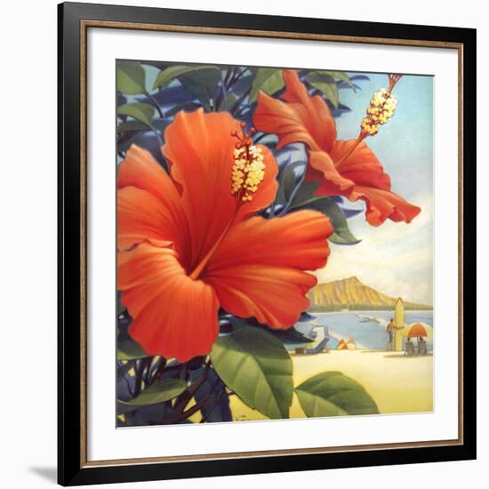 Hibiscus Beach Day-Kerne Erickson-Framed Giclee Print