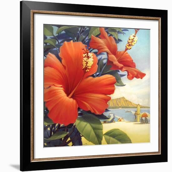 Hibiscus Beach Day-Kerne Erickson-Framed Giclee Print