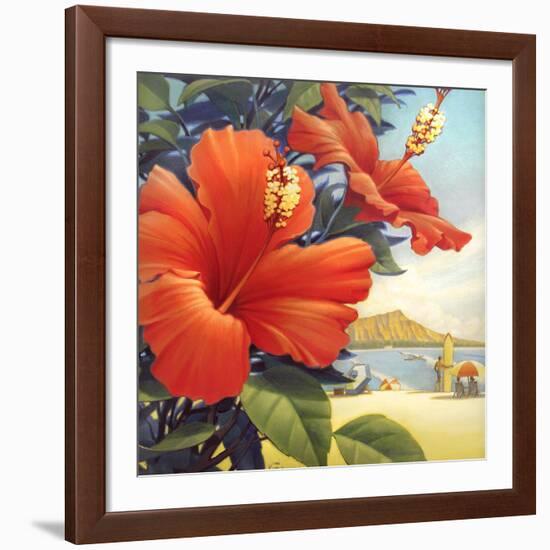 Hibiscus Beach Day-Kerne Erickson-Framed Giclee Print