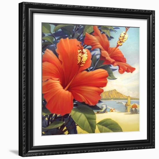 Hibiscus Beach Day-Kerne Erickson-Framed Giclee Print