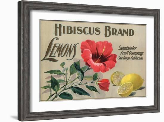 Hibiscus Brand - San Diego, California - Citrus Crate Label-Lantern Press-Framed Art Print