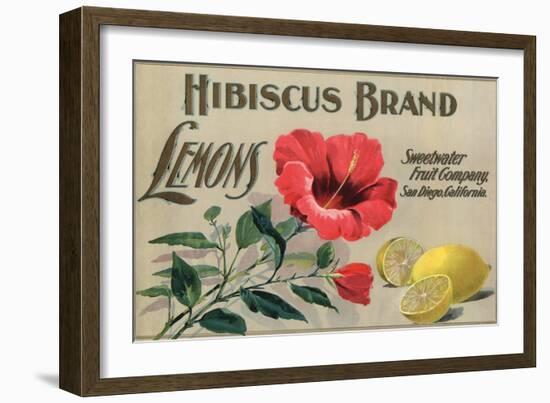 Hibiscus Brand - San Diego, California - Citrus Crate Label-Lantern Press-Framed Art Print