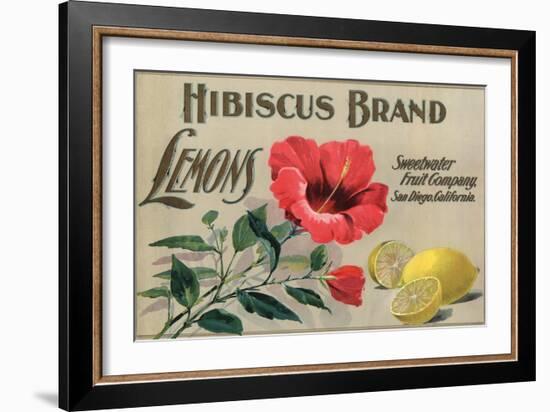 Hibiscus Brand - San Diego, California - Citrus Crate Label-Lantern Press-Framed Art Print