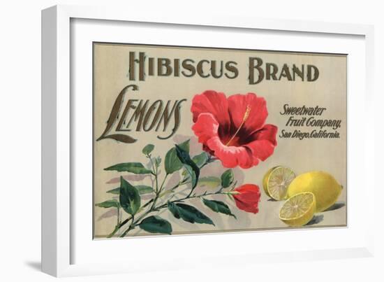 Hibiscus Brand - San Diego, California - Citrus Crate Label-Lantern Press-Framed Art Print