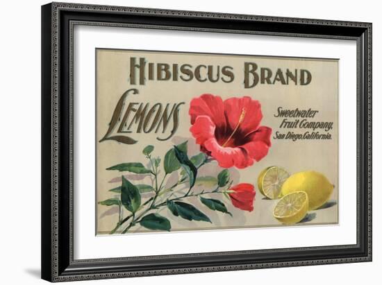 Hibiscus Brand - San Diego, California - Citrus Crate Label-Lantern Press-Framed Art Print