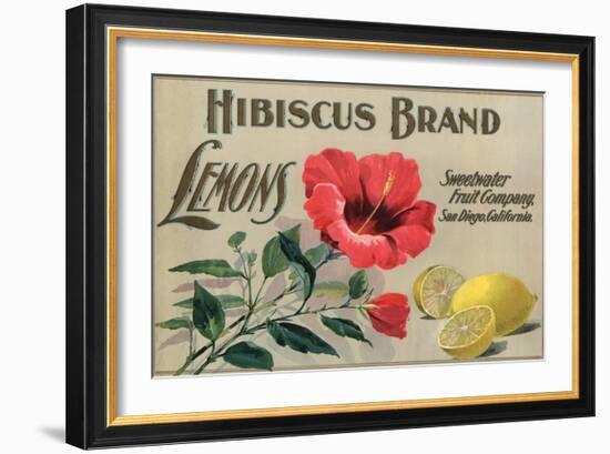 Hibiscus Brand - San Diego, California - Citrus Crate Label-Lantern Press-Framed Art Print