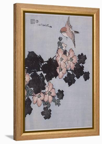 Hibiscus et moineau-Katsushika Hokusai-Framed Premier Image Canvas