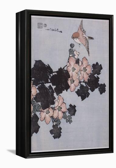 Hibiscus et moineau-Katsushika Hokusai-Framed Premier Image Canvas