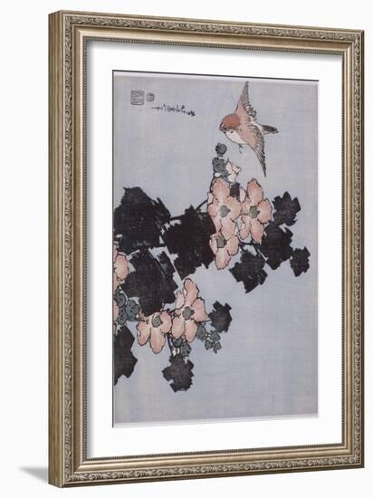 Hibiscus et moineau-Katsushika Hokusai-Framed Giclee Print