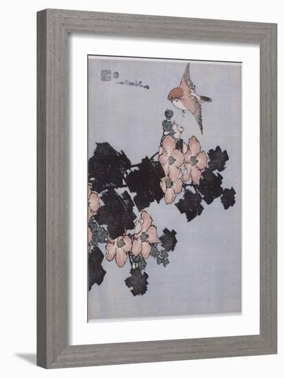 Hibiscus et moineau-Katsushika Hokusai-Framed Giclee Print