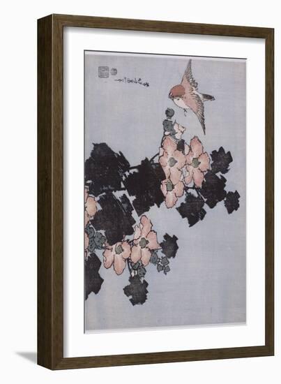 Hibiscus et moineau-Katsushika Hokusai-Framed Giclee Print