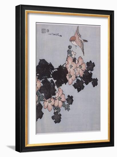 Hibiscus et moineau-Katsushika Hokusai-Framed Giclee Print