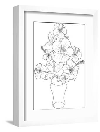 Lead Pencil Sketch Of Vase With Flowers Stock Illustration - Download Image  Now - Art, Beauty, Black And White - iStock