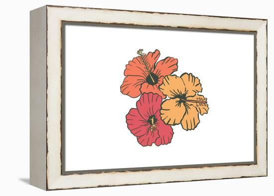 Hibiscus Flowers - Icon-Lantern Press-Framed Stretched Canvas