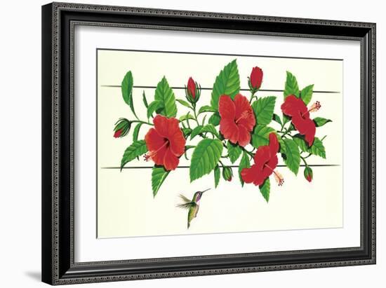 Hibiscus Hummer-null-Framed Giclee Print