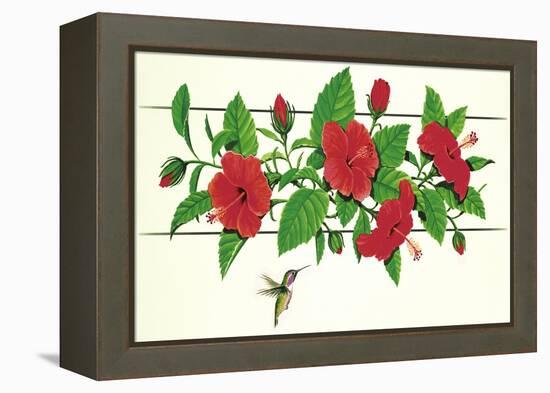 Hibiscus Hummer-null-Framed Premier Image Canvas