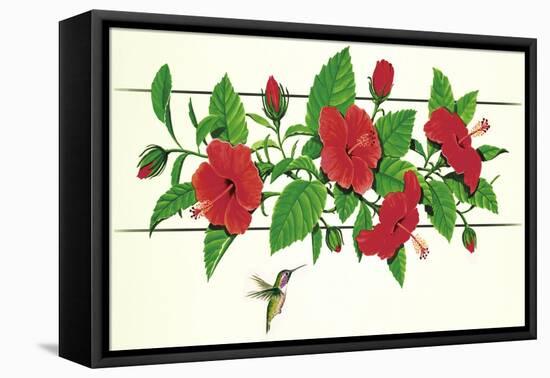 Hibiscus Hummer-null-Framed Premier Image Canvas