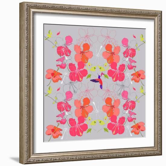 Hibiscus Repeat, 2013-Anna Platts-Framed Giclee Print