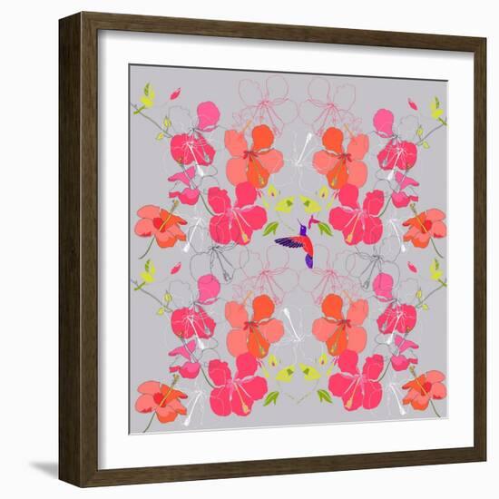 Hibiscus Repeat, 2013-Anna Platts-Framed Giclee Print