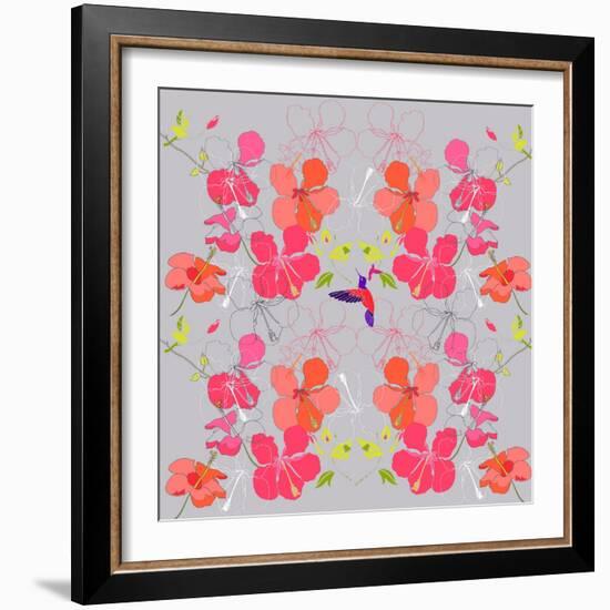 Hibiscus Repeat, 2013-Anna Platts-Framed Giclee Print