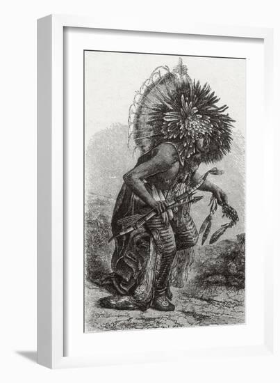 Hidatsa Warrior Dancing-Science Source-Framed Giclee Print
