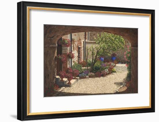 Hidden Garden - Villa Di Camigliano Tuscany-Richard Harpum-Framed Art Print