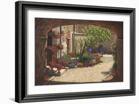 Hidden Garden - Villa Di Camigliano Tuscany-Richard Harpum-Framed Art Print