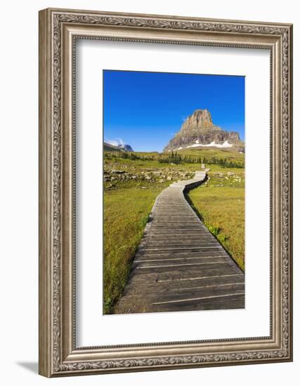 Hidden Lake Trail at Logan Pass under Clements Mountain, Glacier National Park, Montana-Russ Bishop-Framed Photographic Print