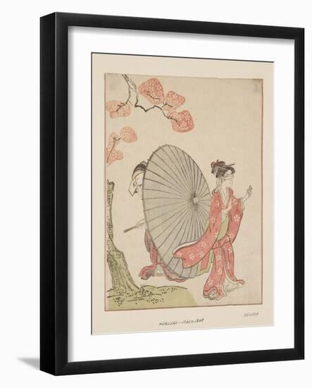 Hide and Seek (Colour Woodblock Print)-Katsushika Hokusai-Framed Giclee Print