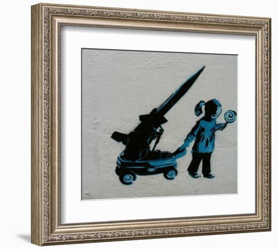 Hide-Banksy-Framed Art Print