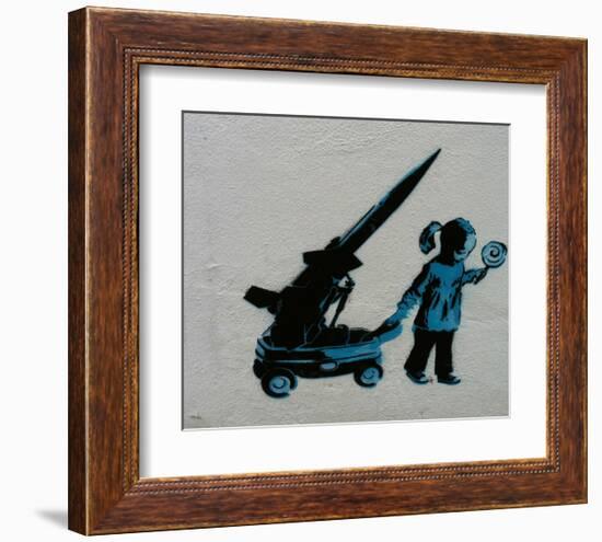 Hide-Banksy-Framed Art Print