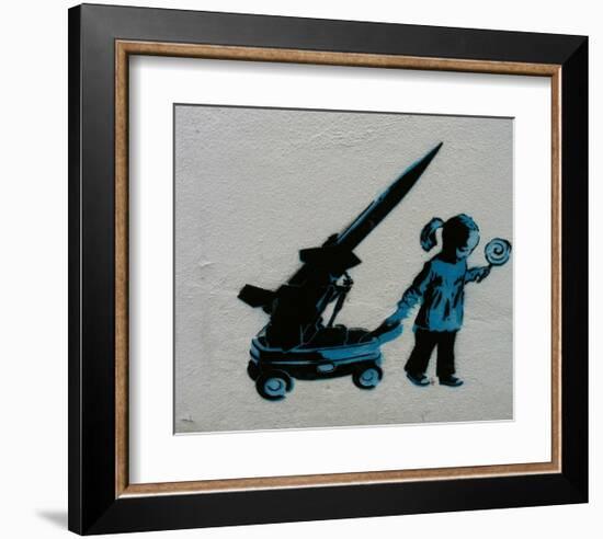 Hide-Banksy-Framed Art Print