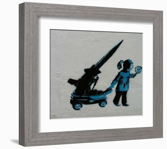 Hide-Banksy-Framed Art Print