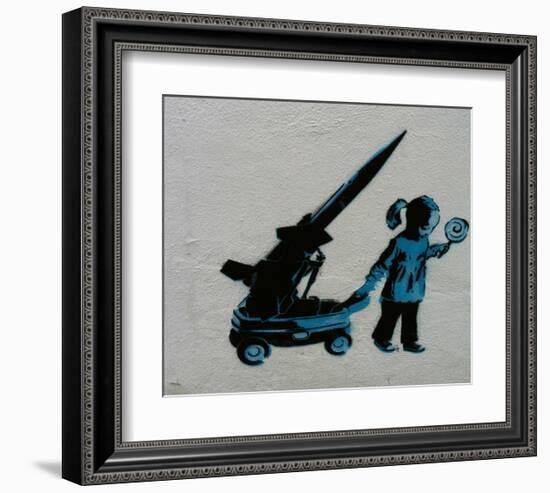 Hide-Banksy-Framed Art Print