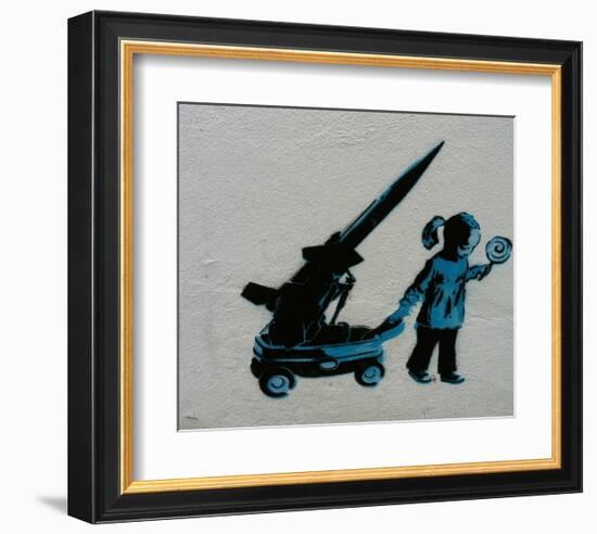 Hide-Banksy-Framed Art Print