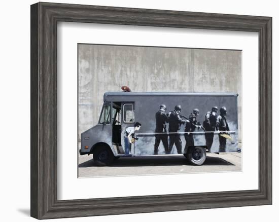 Hide-Banksy-Framed Art Print